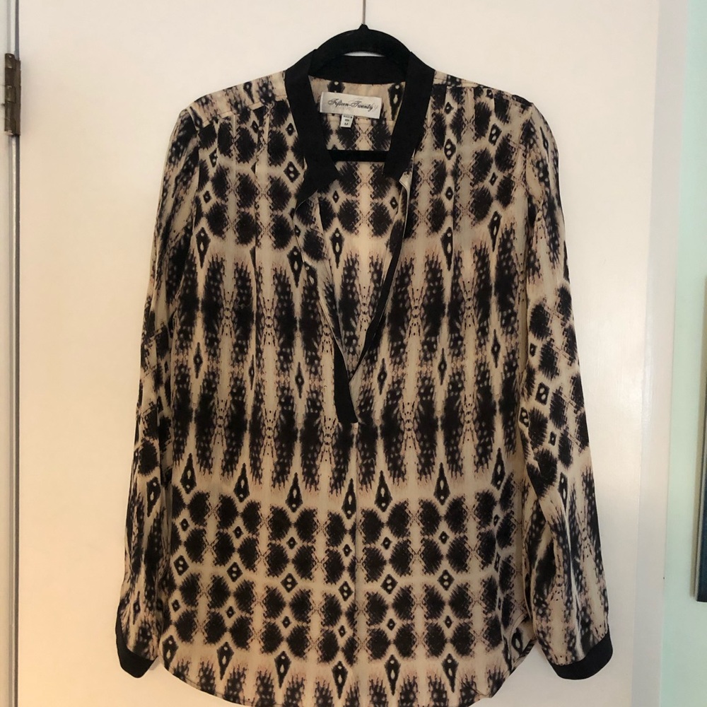 100% silk patterned blouse